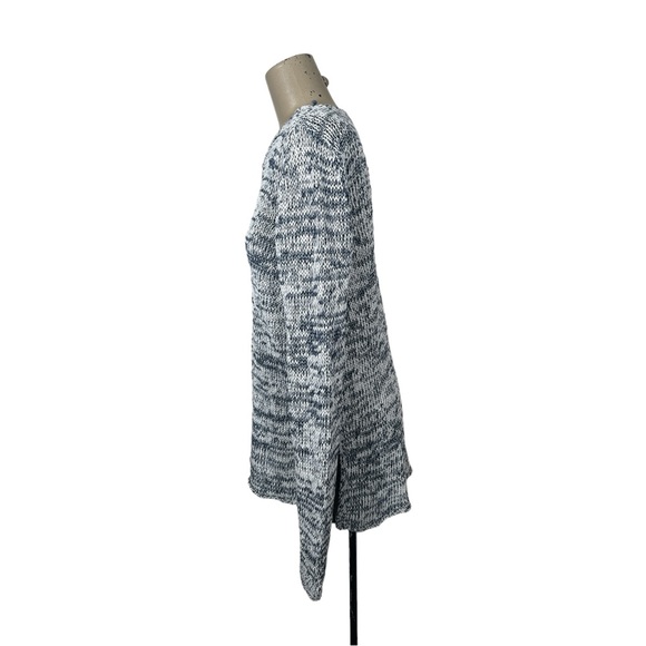 Ann Taylor Navy Cream Marbled Knit Sweater Sz M Linen Blend - Picture 4 of 5